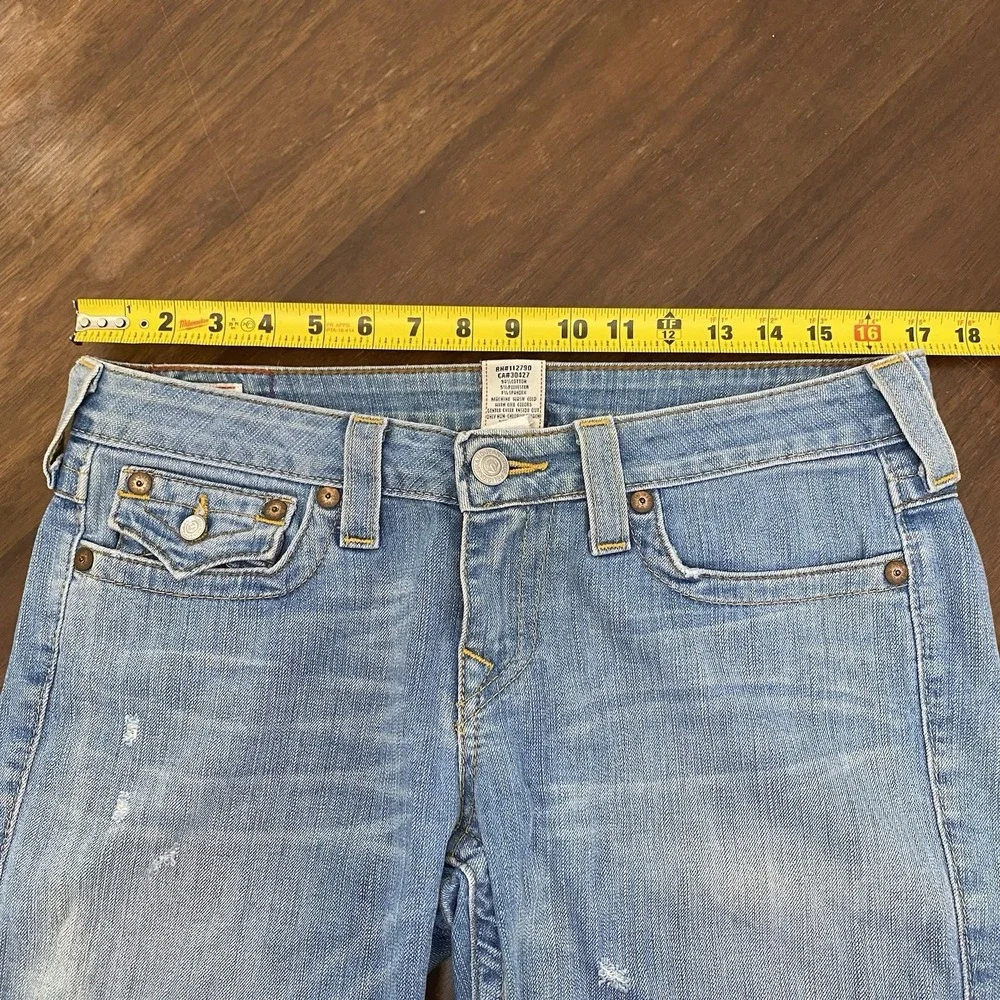 True Religion Men's 31 Blue Denim Shorts Regular Fit Light Wash 5-Pocket Natalie